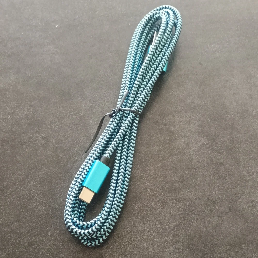 6ft Braided USB-C Charging Cable - Blue